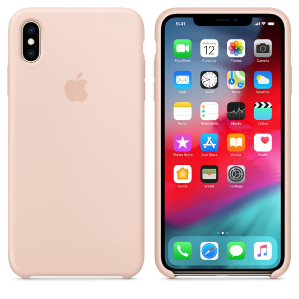 Funda original Apple para Apple iPhone XS Max Silicona color rosa arena - Imagen 2