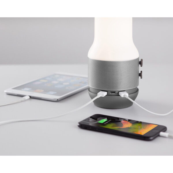 Lámpara Lexon LED Terrace 3 en 1 - Altavoz Bluetooth - Cargador - Gris Gun Metal - Imagen 5