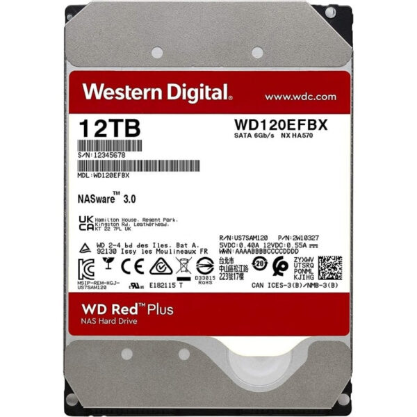 Disco Duro Western Digital Red Plus 3.5'' 12TB NAS SATA 3 Usado - Imagen 2