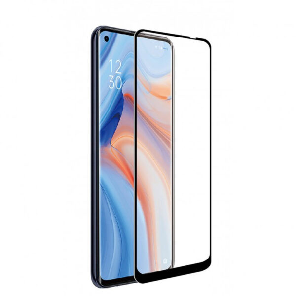 Muvit Protector Cristal Templado Curvo Friendly con Marco Negro para Oppo Reno 4