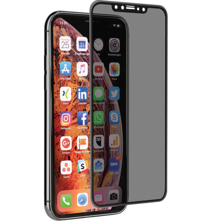 Protector de pantalla Muvit para Apple iPhone XS Max vidrio templado curvo negro