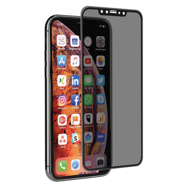 Protector de pantalla Muvit para Apple iPhone 11 Pro vidrio templado curvo negro