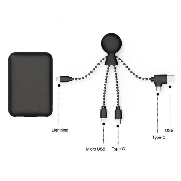 Xoopar Pack Bio powerbank 5.000 mAh+cable multi USB/Tipo C/micro USB y Light.. - Imagen 2