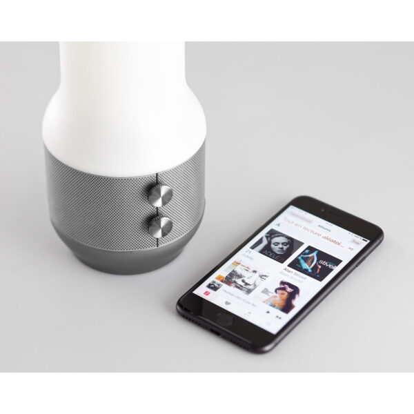 Lámpara Lexon LED Terrace 3 en 1 - Altavoz Bluetooth - Cargador - Gris Gun Metal - Imagen 4