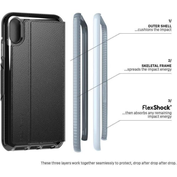 Funda Protectora Tech21 Evo Wallet con tarjetero para Apple iPhone XS MAX negro - Imagen 2