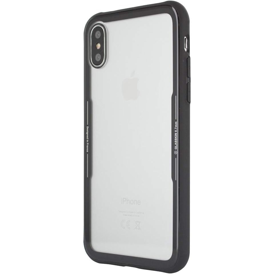 Funda Muvit Skin para Apple iPhone X vidrio templado marco negro