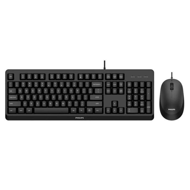 Combinación teclado y ratón USB Philips 2000 series SPT6207BL/16 en ingles