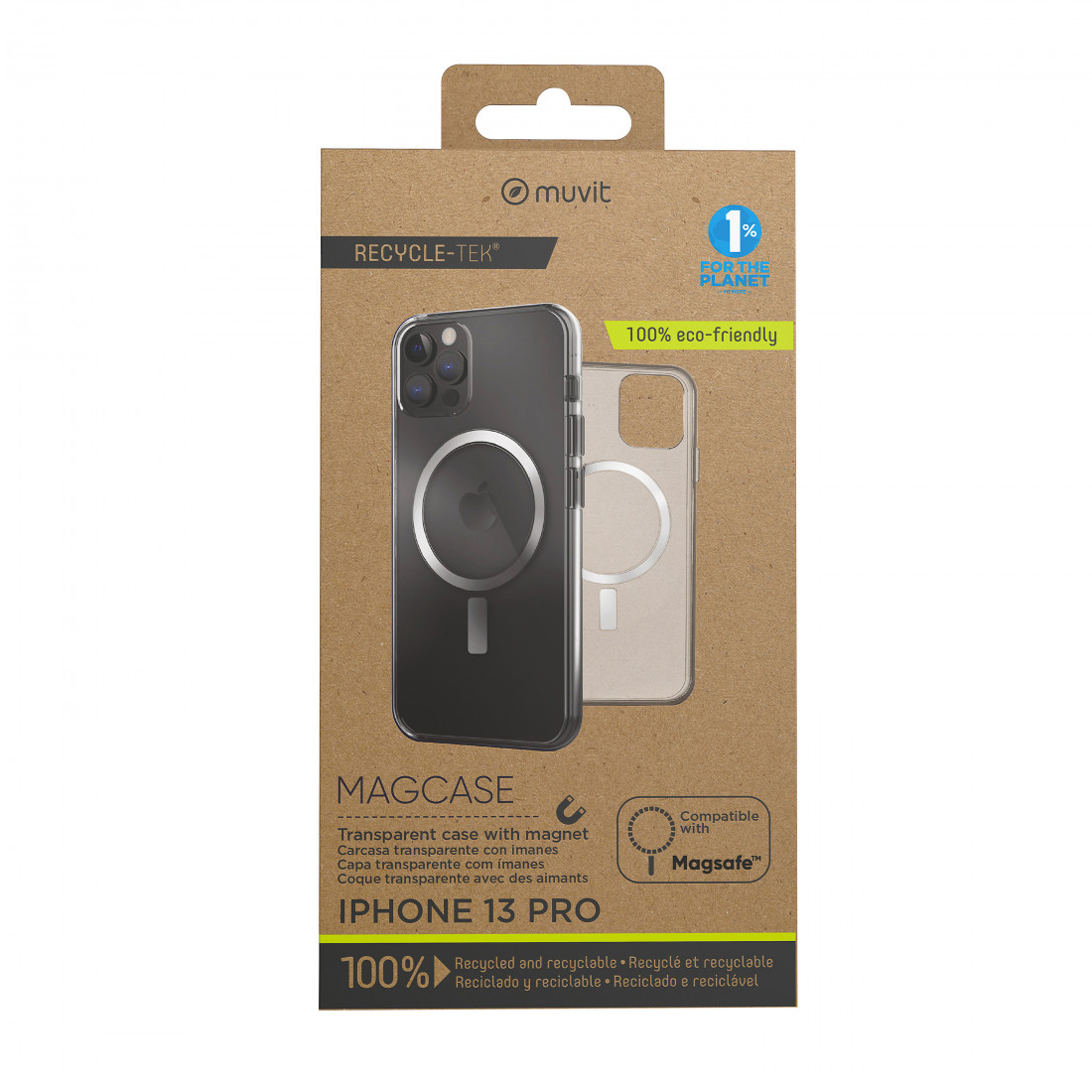 Funda Muvit for Change recycletek Magsafe transparente Para Apple iPhone 13 Pro - Imagen 4