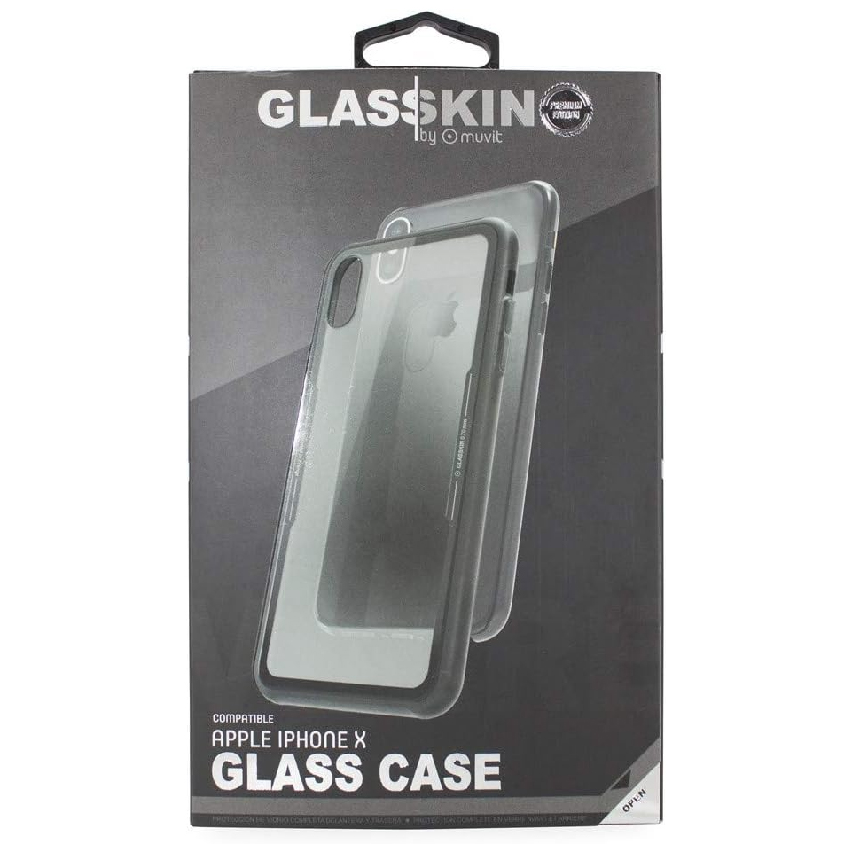Funda Muvit Skin para Apple iPhone X vidrio templado marco negro - Imagen 2