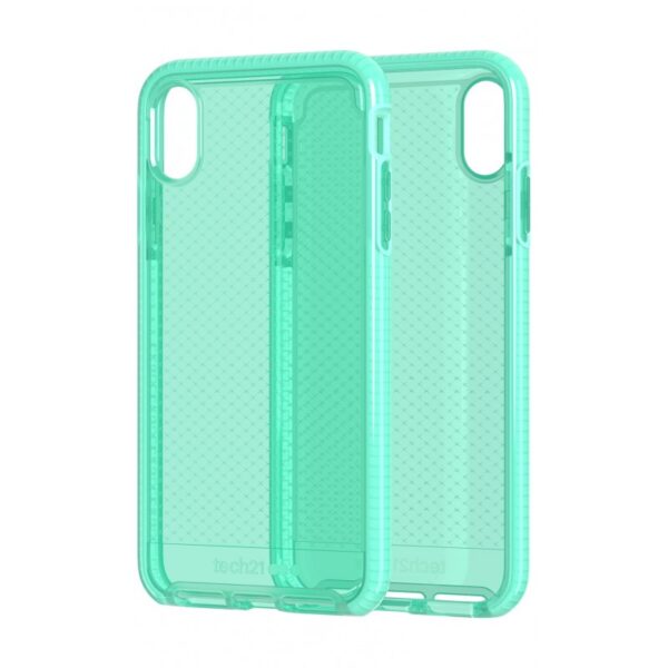 Funda de Silicona Tech21 Evo Check verde aguamarina para Apple iPhone XS Max