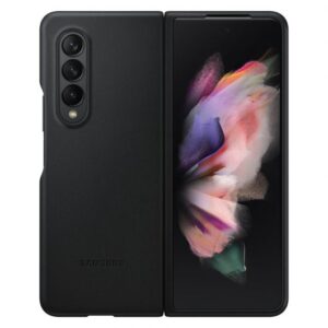 Funda Samsung Leather Cover Funda de Cuero Negra para Galaxy Z Fold3 5G Usada