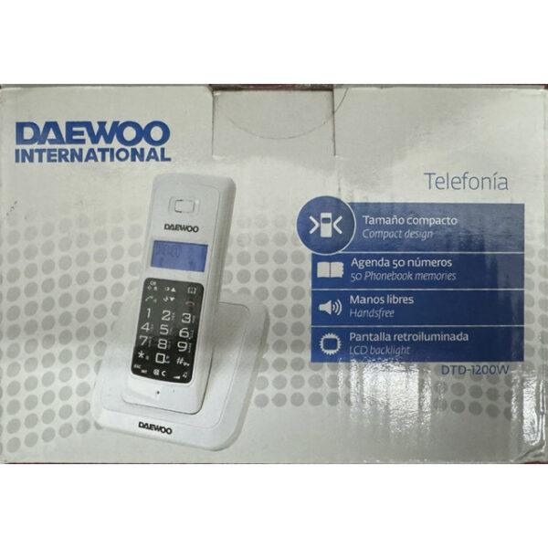 Teléfono Daewoo inalámbrico Dect DTD 1200 blanco - Imagen 2