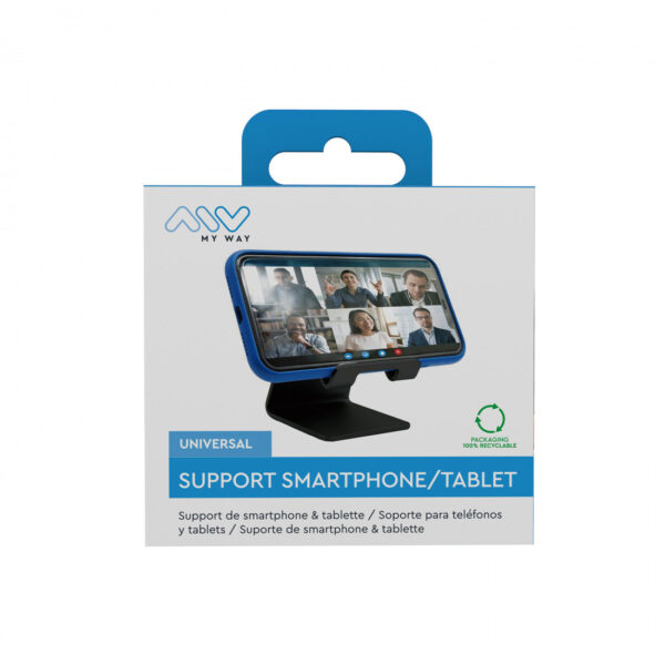 Myway soporte sobremesa compatible con smartphones y tablets negro - Imagen 4