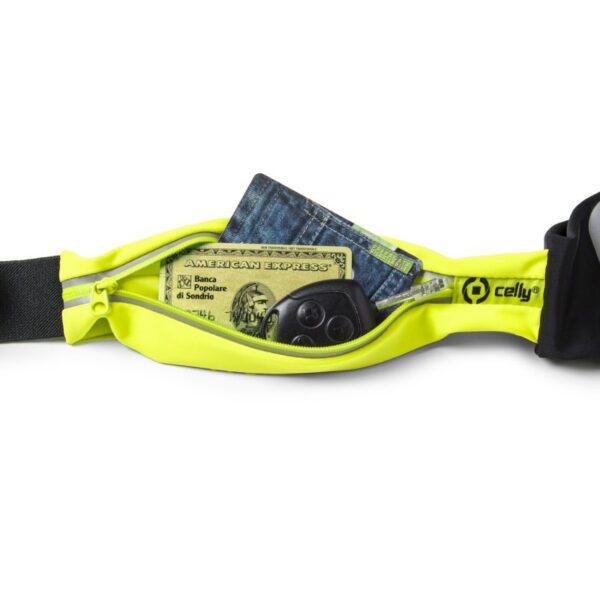Cinturón Celly ESRUNBDUOXXLYL Run Belt Duo Riñonera Smartphone 6.5'' amarillo - Imagen 2
