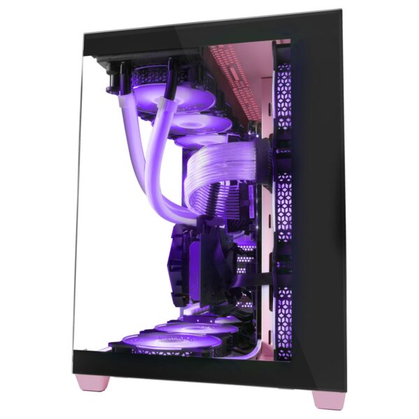 Torre Mars Gaming MCV4 Rosa XXL E-ATX Ventana Vidrio Templado Frente y Lateral - Imagen 2