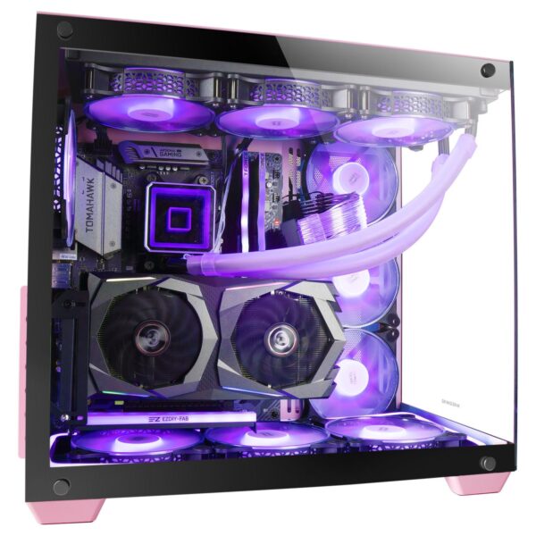 Torre Mars Gaming MCV4 Rosa XXL E-ATX Ventana Vidrio Templado Frente y Lateral - Imagen 3