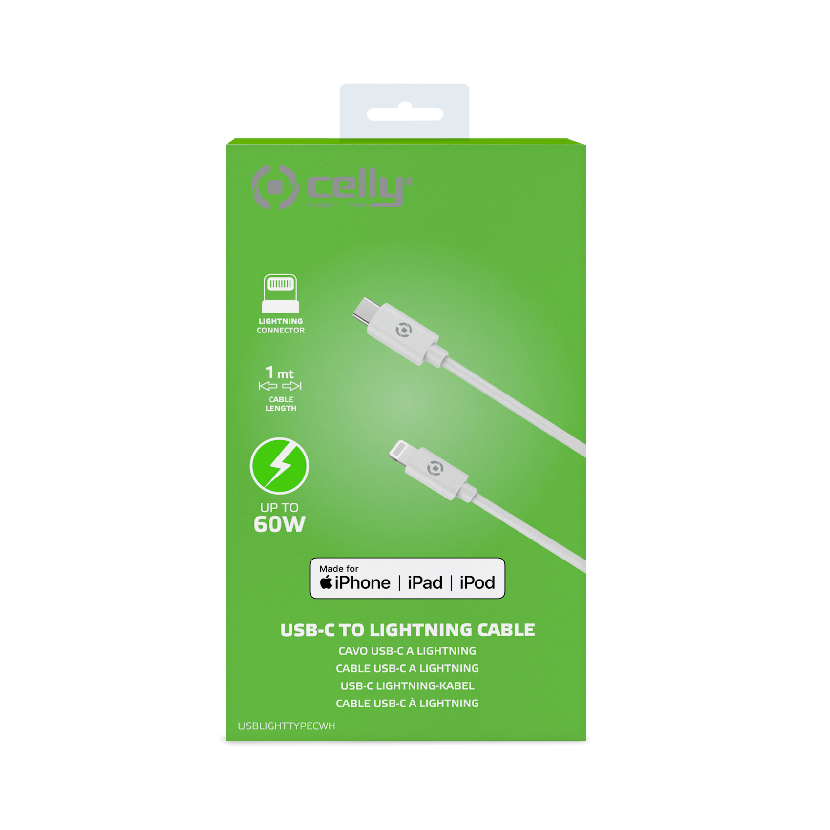 Cable Celly USBLIGHTTYPEC USB-C a Apple 60W blanco - Imagen 4