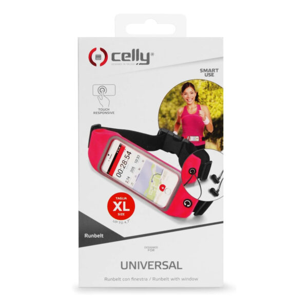 Cinturón Celly ESRUNBDUOXXLPK Run Belt Duo Riñonera para Smartphone 6.5'' rosa - Imagen 4