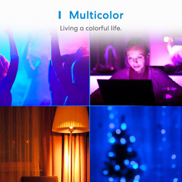 Meross 2 Bombillas LED Multicolor Inteligente WiFi - Regulable 9W, E27 - Imagen 6