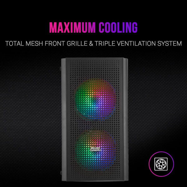 Mars Gaming MC300 FRGB USB 3.0 Negra **Tiene un golpe en la parte inferior** - Imagen 5