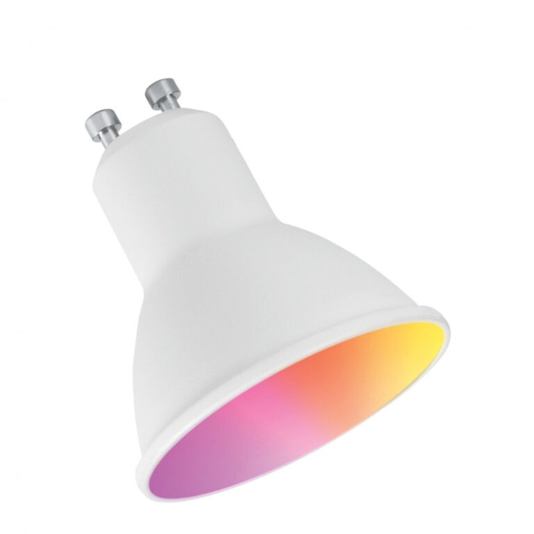 Bombilla inteligente Muvit GU10/5.5W/400lm RGB+Blancos D50*H56+portalámparas (N)
