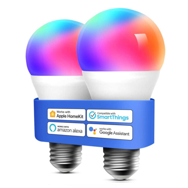 Meross 2 Bombillas LED Multicolor Inteligente WiFi - Regulable 9W, E27