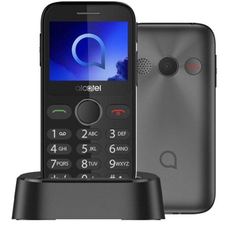 Teléfono Móvil Alcatel 2020X 2.4'' Gris Metal Teléfono Para Personas Mayores 80gr