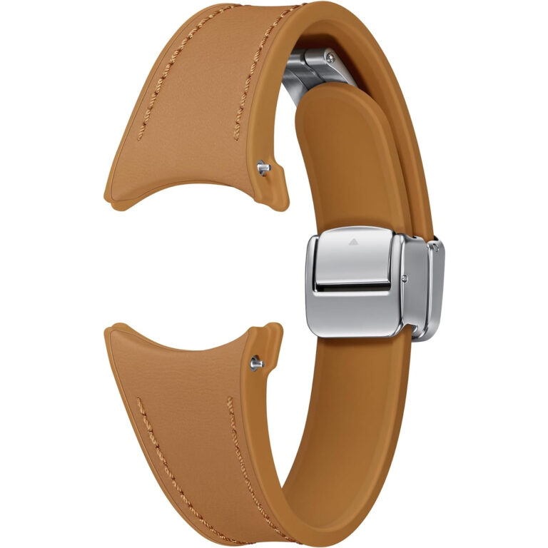 Correa de piel Samsung D-Buckle Hybrid Eco Camel para Galaxy Watch 6 / 6 Classic