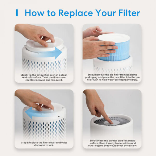 Filtro de repuesto Meross HEPA H13 para purificador de aire WiFi inteligente - Imagen 2