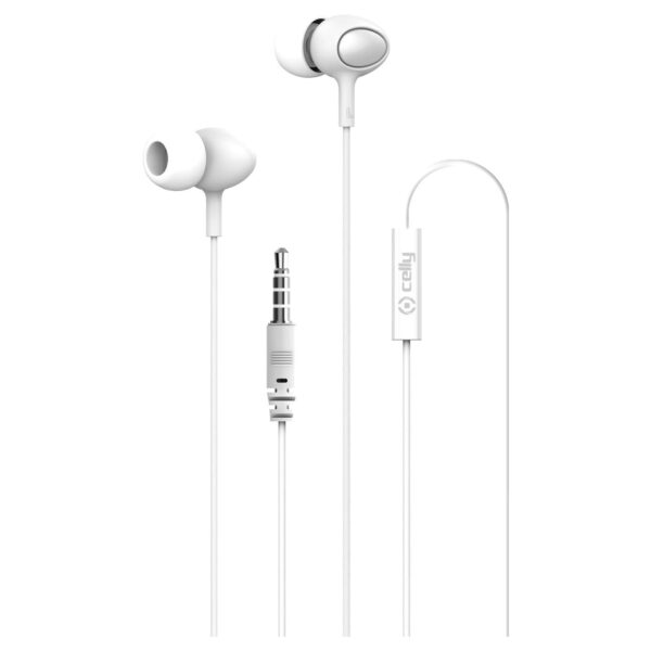 Auriculares de botón Celly UP500WH con microfono y conector de 3,5 mm Blanco - Imagen 2
