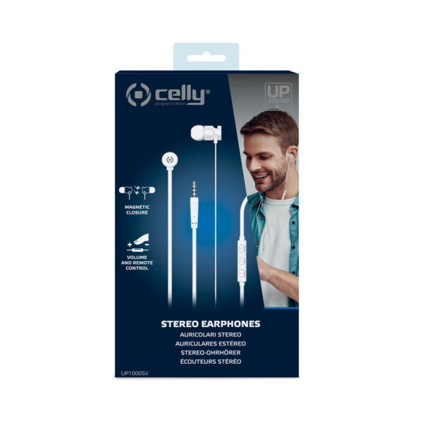 Auriculares de botón Celly UP1000SV con microfono y conector de 3,5 mm Plata - Imagen 3