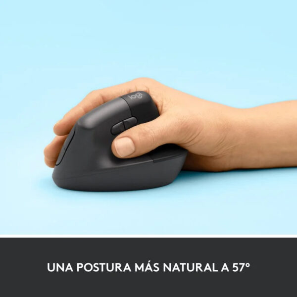 Logitech Lift Ratón Inalámbrico Vertical para Diestros 4000 DPI Gris-Negro - Imagen 3