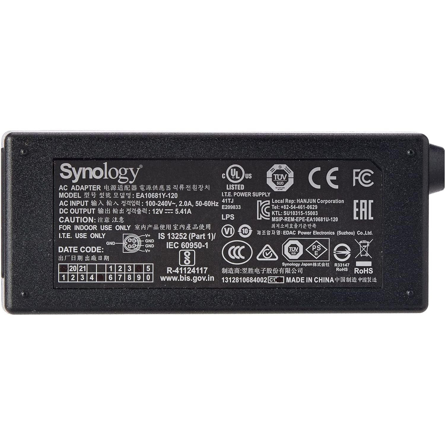 Cargador Original Synology para NAS EA10681Y-120 12V 4Pin 65W - Imagen 2