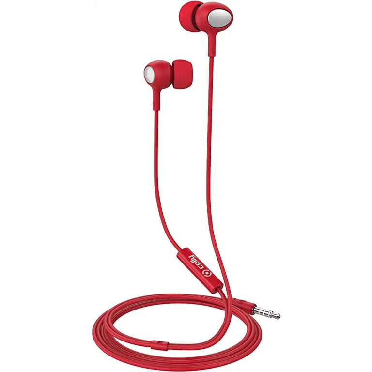 Auriculares de botón Celly UP500RD con microfono y conector de 3,5 mm Rojos