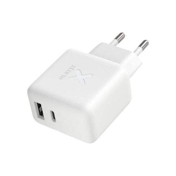 Cargador de pared Xtorm Volt II 30w Tecnología Gan USB-C + USB Compacto Blanco