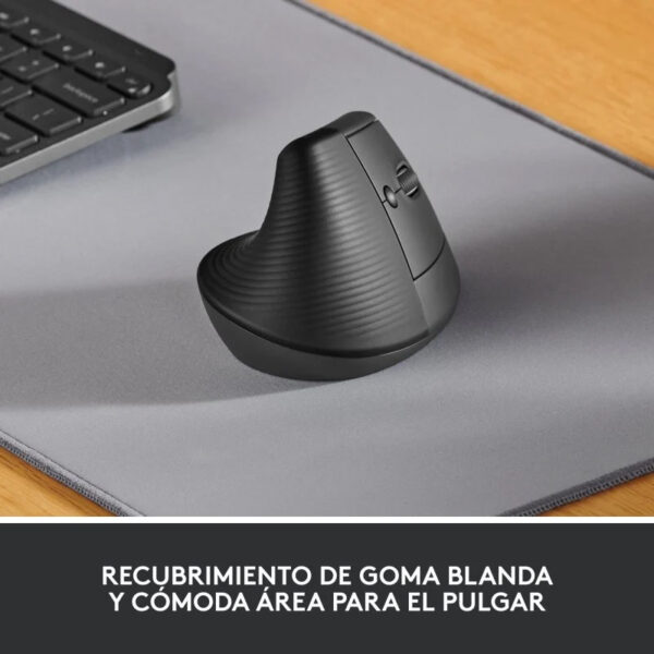 Logitech Lift Ratón Inalámbrico Vertical para Diestros 4000 DPI Gris-Negro Usado - Imagen 2