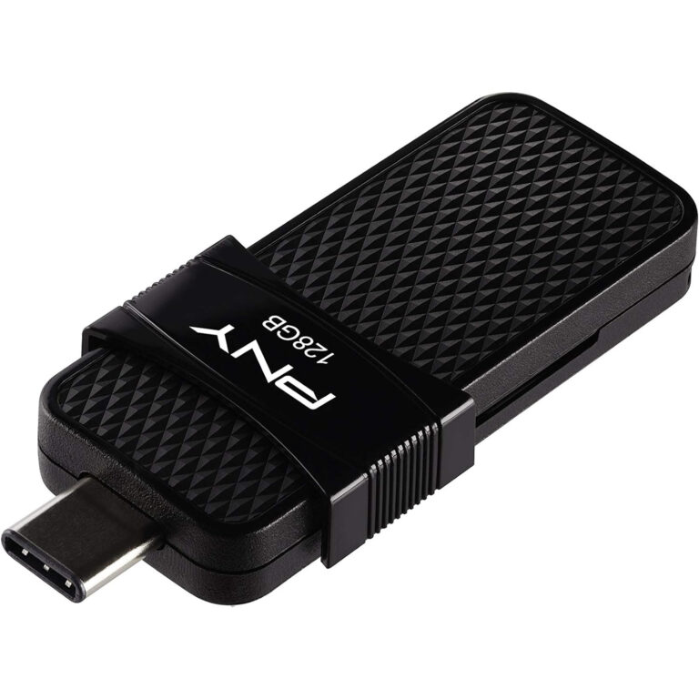 Unidad flash PNY Duo Link OTG USB 3.1 tipo C de 128 GB negro