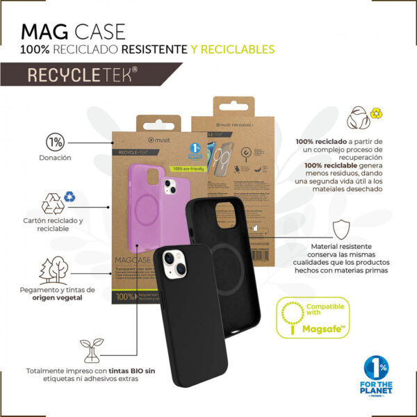 Funda Muvit for Change recycletek Liquid Silicone Magsafe para Apple iPhone 14+ - Imagen 5