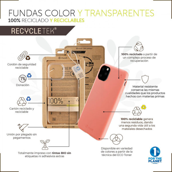 Funda Muvit for Change recycletek para  Samsung Galaxy Z Fold4 transparente - Imagen 5