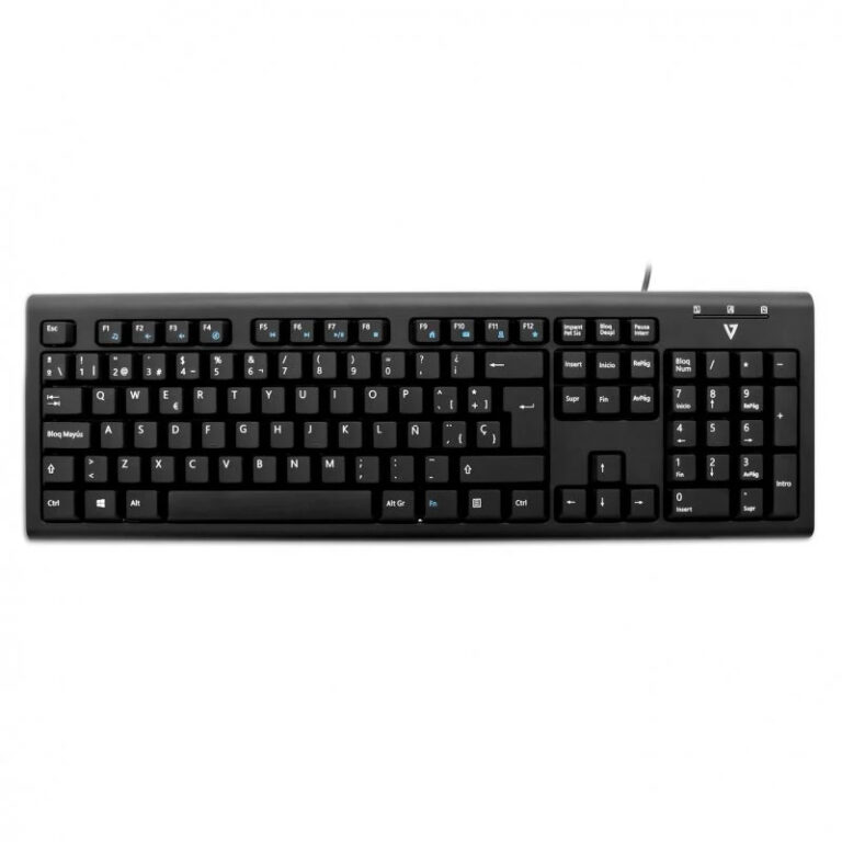Teclado V7 KU200 USB Negro en español (ñ) **Sin embalaje original**