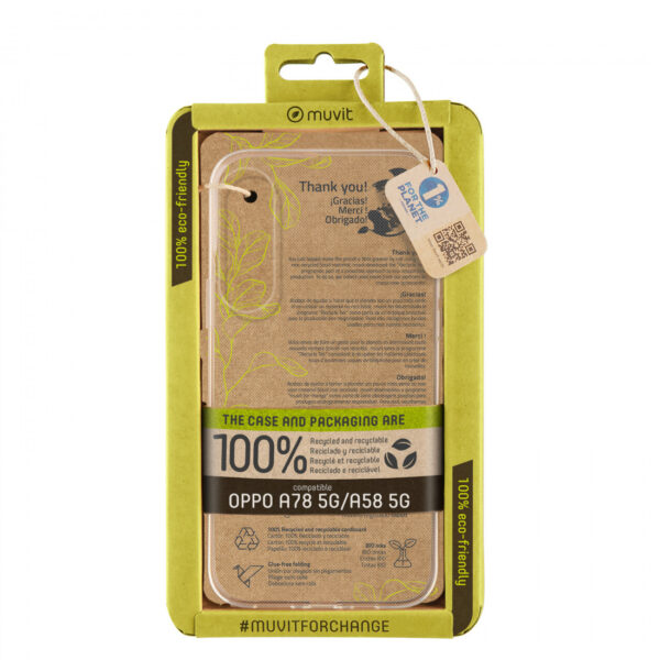 Funda Muvit for Change recycletek para Oppo A78 5G/A58 5G transparente
