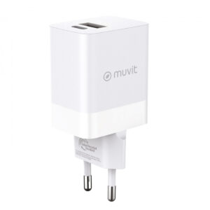 Cargador de Pared Muvit for Change 1 USB 12W+1 Tipo C PD 45W blanco (NUEVO)