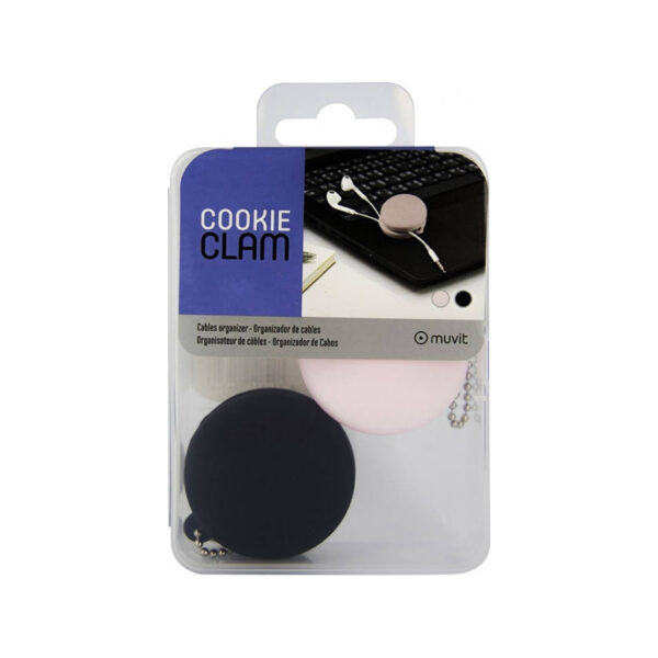 Muvit Organizador antienredos para Auriculares 2 Unidades Rosa/Negro