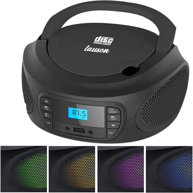 Reproductor CD Lauson LLB798 - Boombox Multicolor LED Negro