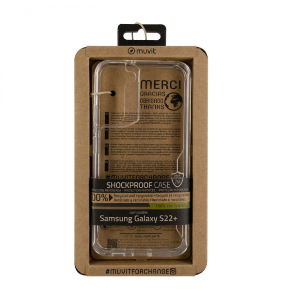 Funda Muvit for Change Shockproof 2m para Samsung Galaxy S22+ 5G transparente