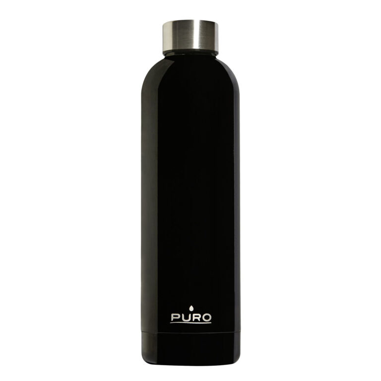 Puro Hot and Cold botella de acero inoxidable doble pared 750ml negro
