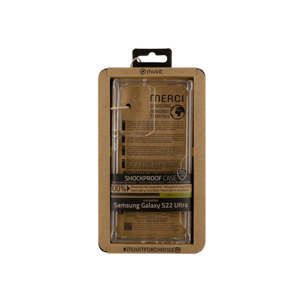 Funda Muvit for Change Shockproof 2m para Samsung Galaxy S22 Ultra transparente