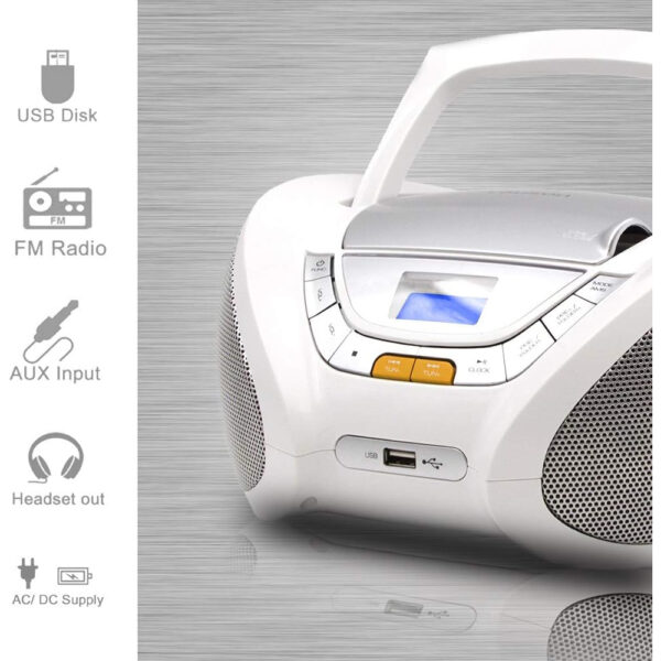 Reproductor CD Lauson CP743 Modern Combo CD/MP3 + Radio FM PLL Bluetooth Blanco - Imagen 4
