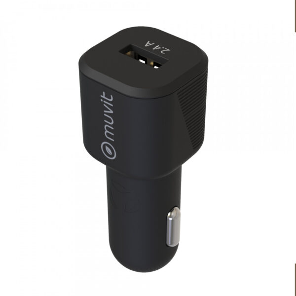 Cargador coche Muvit for Change USB 2,4A 12W negro - Imagen 2