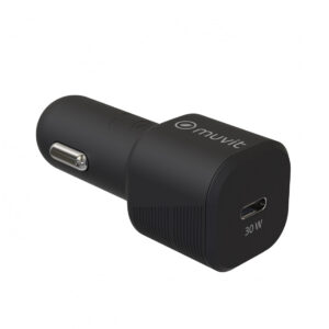 Cargador coche Muvit for Change Tipo C PD 30W negro